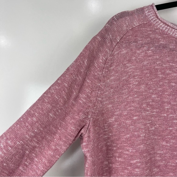 Eileen Fisher Knit Slub Top Organic Linen Cotton Pink Sweater Casual Size Small - Picture 5 of 9